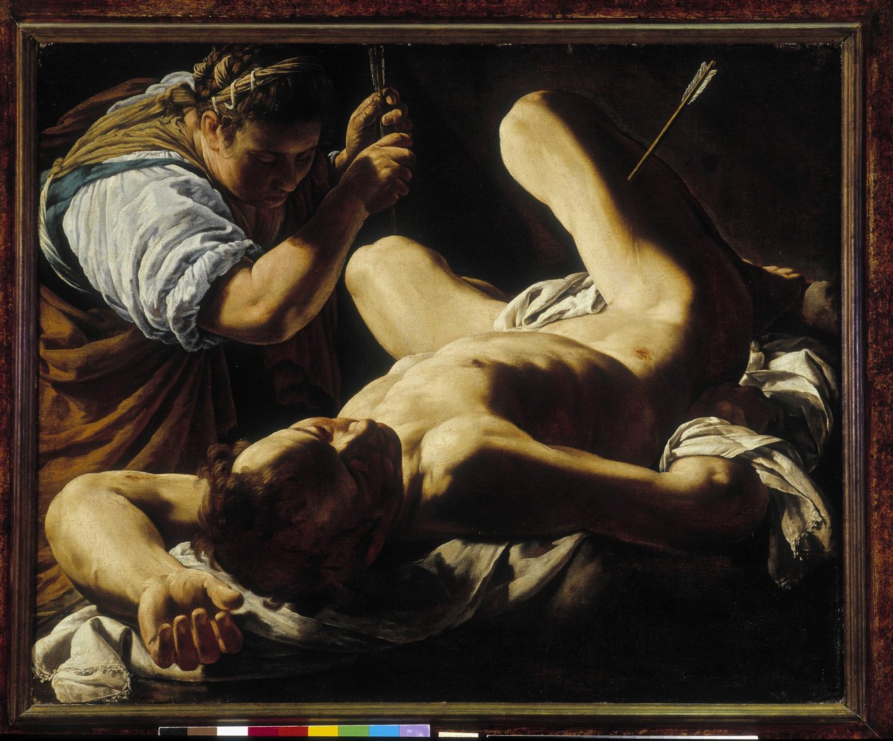 San Sebastian helbreder av Irene av Marcantonio Bassetti