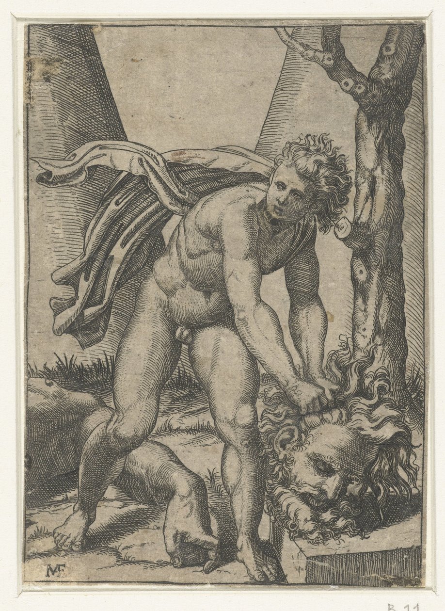 David med hodet til Goliat av Marcantonio Raimondi