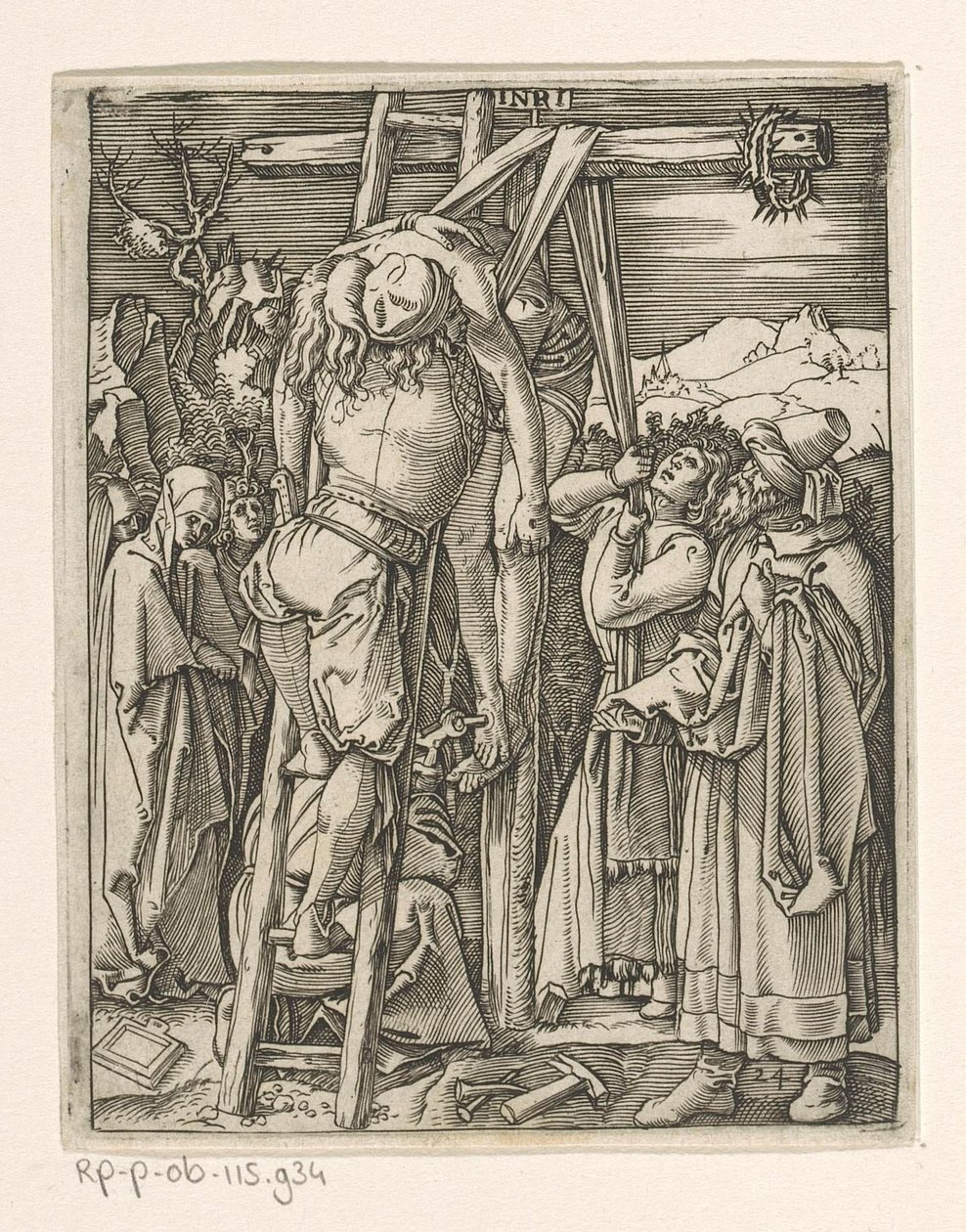 Korstaking Passion of Christ (serietittel) av Marcantonio Raimondi