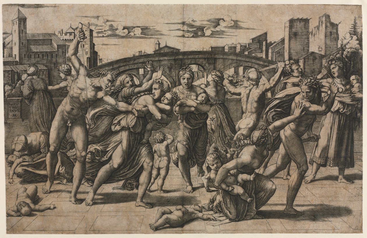 Massacre of the Innocents (Med grantreet) av Marcantonio Raimondi