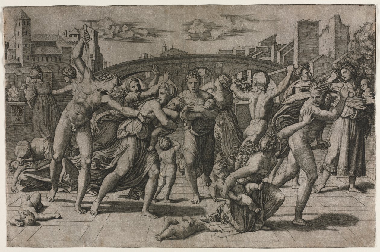 Massakren på de uskyldige uten grantreet av Marcantonio Raimondi