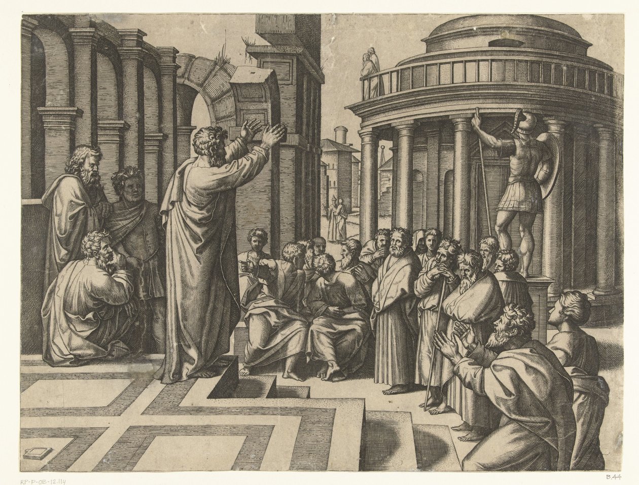 Paulus forkynner i Athen av Marcantonio Raimondi