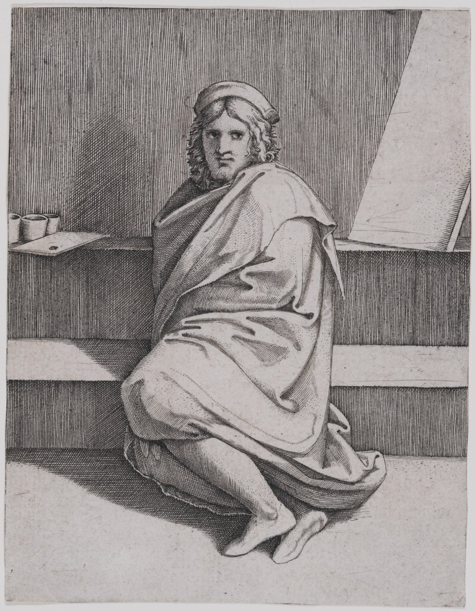Portrett av Rafael, sittende av Marcantonio Raimondi
