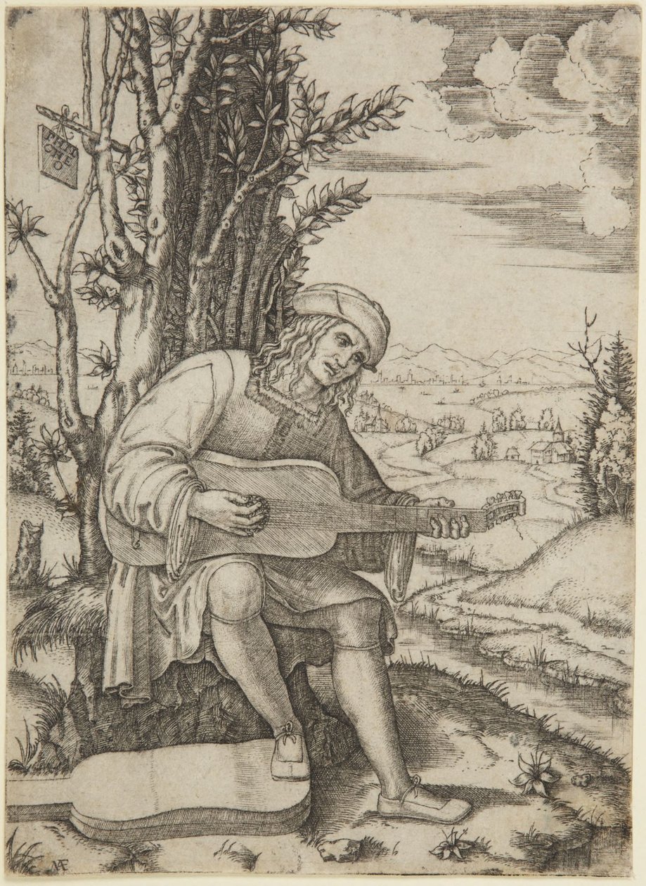 Portrett av poeten Giovanni Achillini, kalt Filoteo (Bartsch XIV/469; Delaborde 232; Passavant 276; Petrucci, nr. 1) av Marcantonio Raimondi
