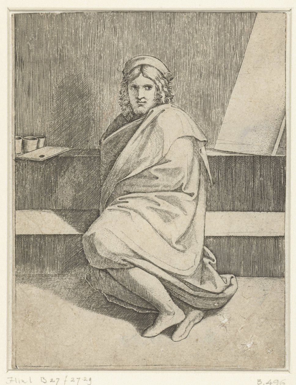 Portrett av maleren Raphael av Marcantonio Raimondi