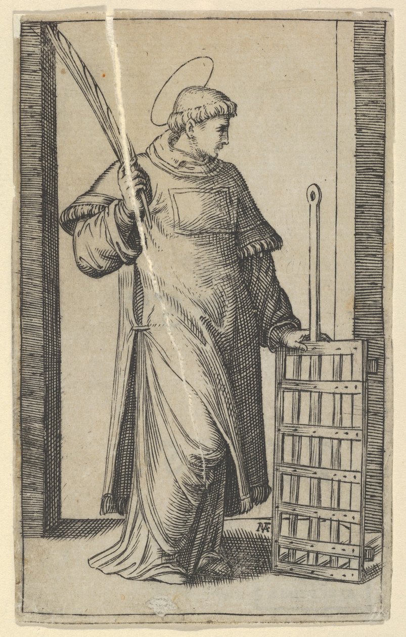 Saint Lawrence, venstre hånd hvilende på en grill, fra serien 
