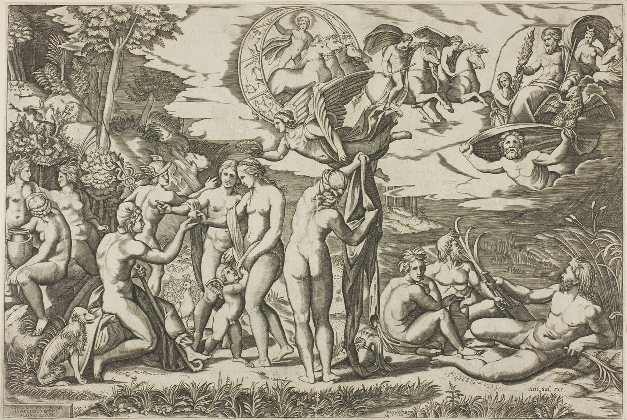 Paris-dommen av Marcantonio Raimondi