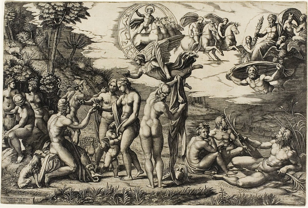 Paris-dommen av Marcantonio Raimondi