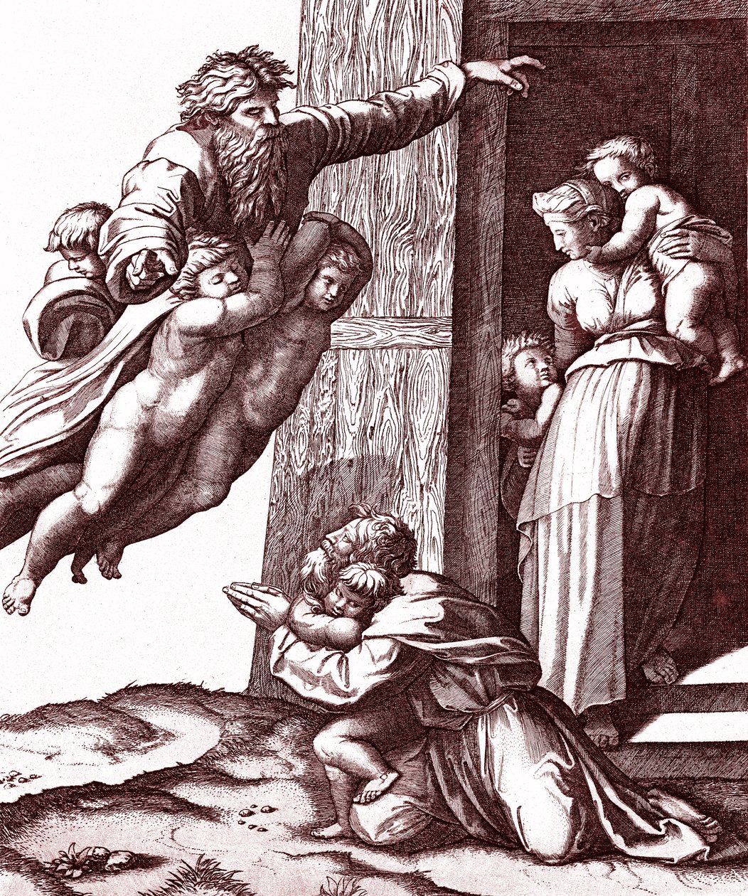Abrahams kall av Marcantonio Raimondi