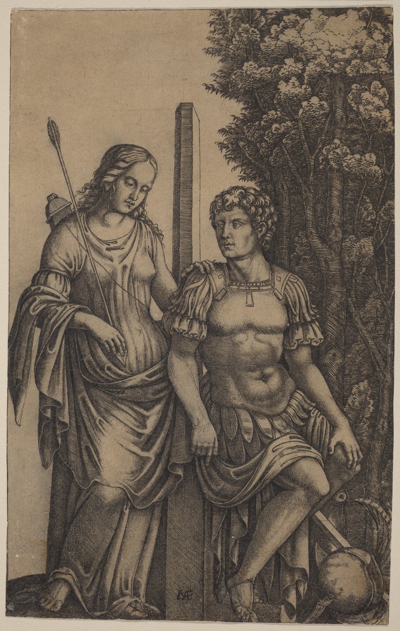 Venus viser seg for Aeneas av Marcantonio Raimondi