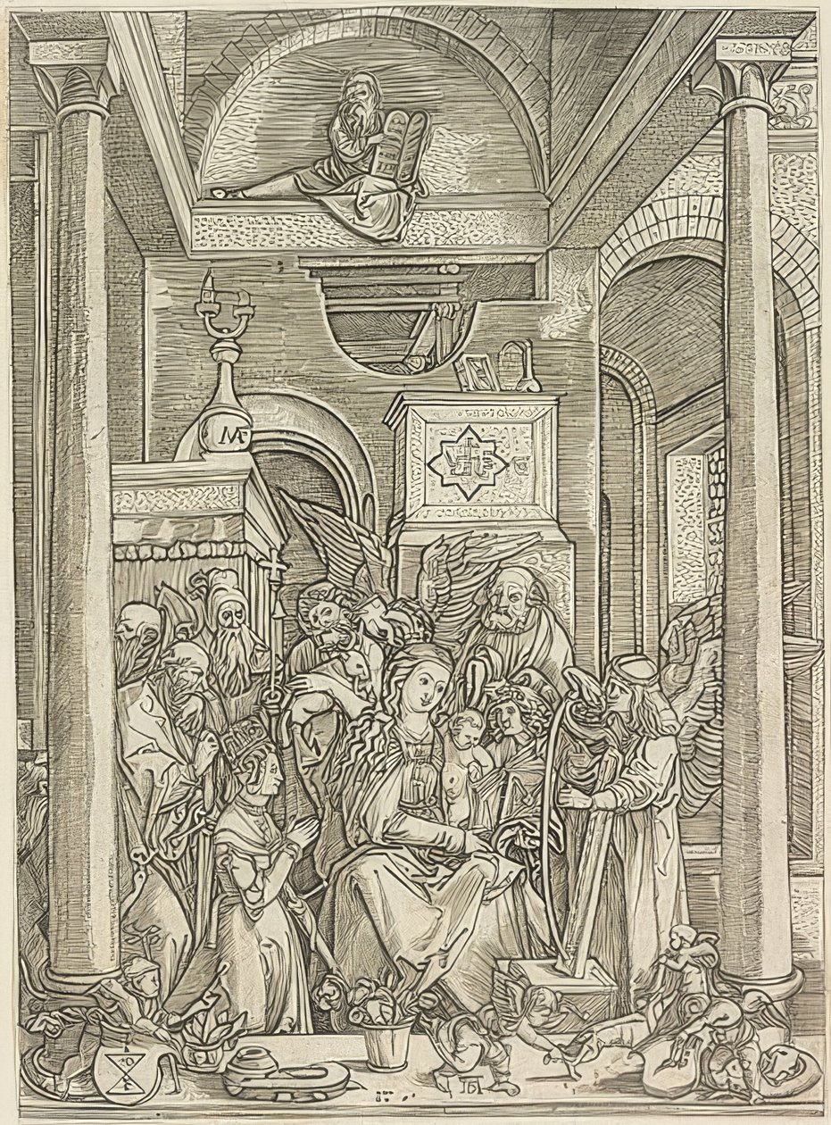 Forherligelse av Maria av Marcantonio Raimondi