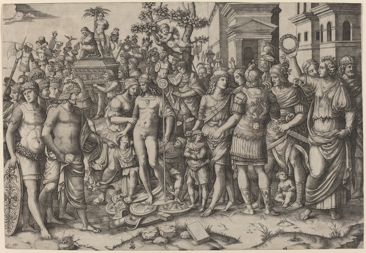 Triumf av Marcantonio Raimondi, after Jacopo Ripanda