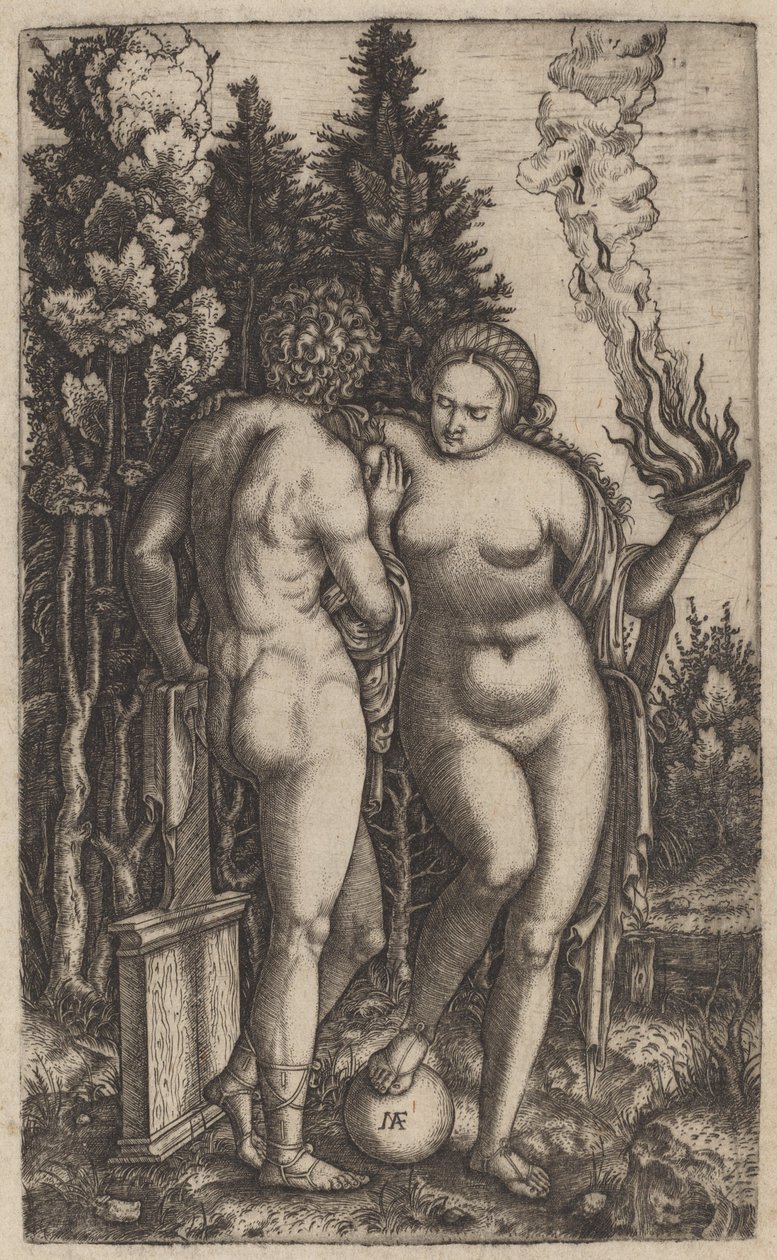 Mann og kvinne med en ball av Marcantonio Raimondi possibly after Francesco Francia