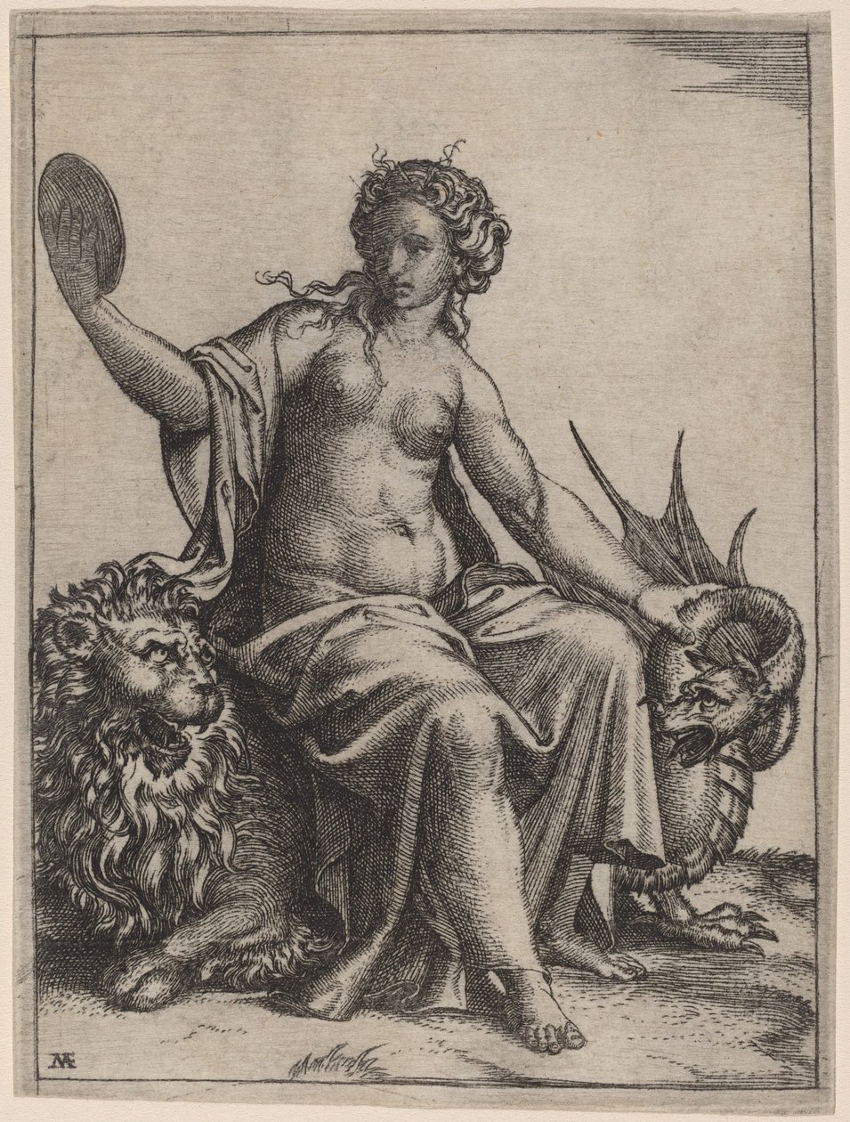 Forsiktighet av Marcantonio Raimondi possibly after Raphael