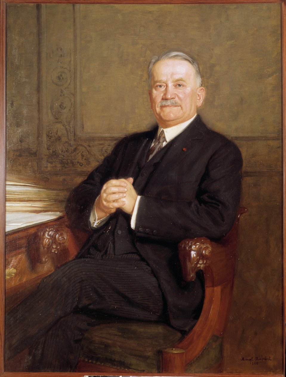 Portrett av republikkens president Gaston Doumergue (1863-1937) Maleri av Marcel Andre Baschet (1862-1941) 1926 Søn 1,22x0,95 m av Marcel Andre Baschet