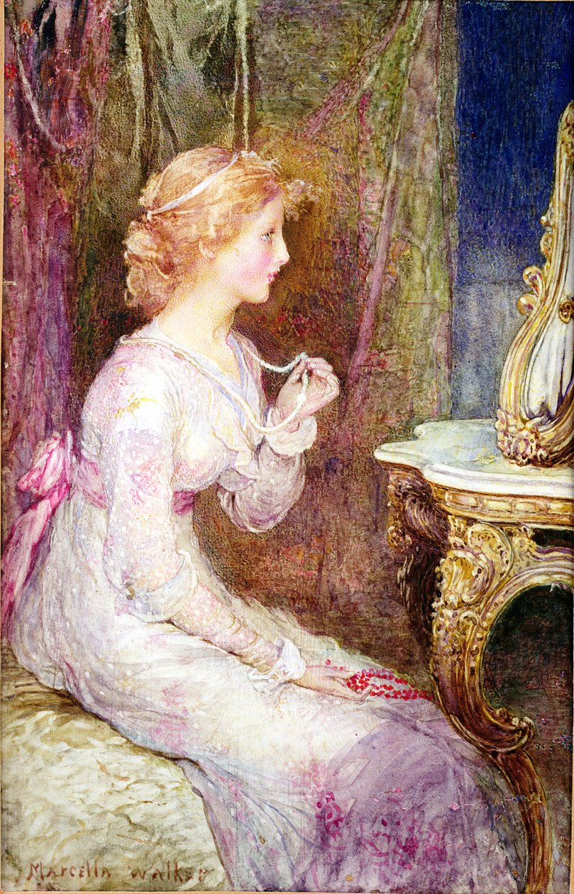 Perlekjedet (akvarell på vellum) av Marcella M. Walker