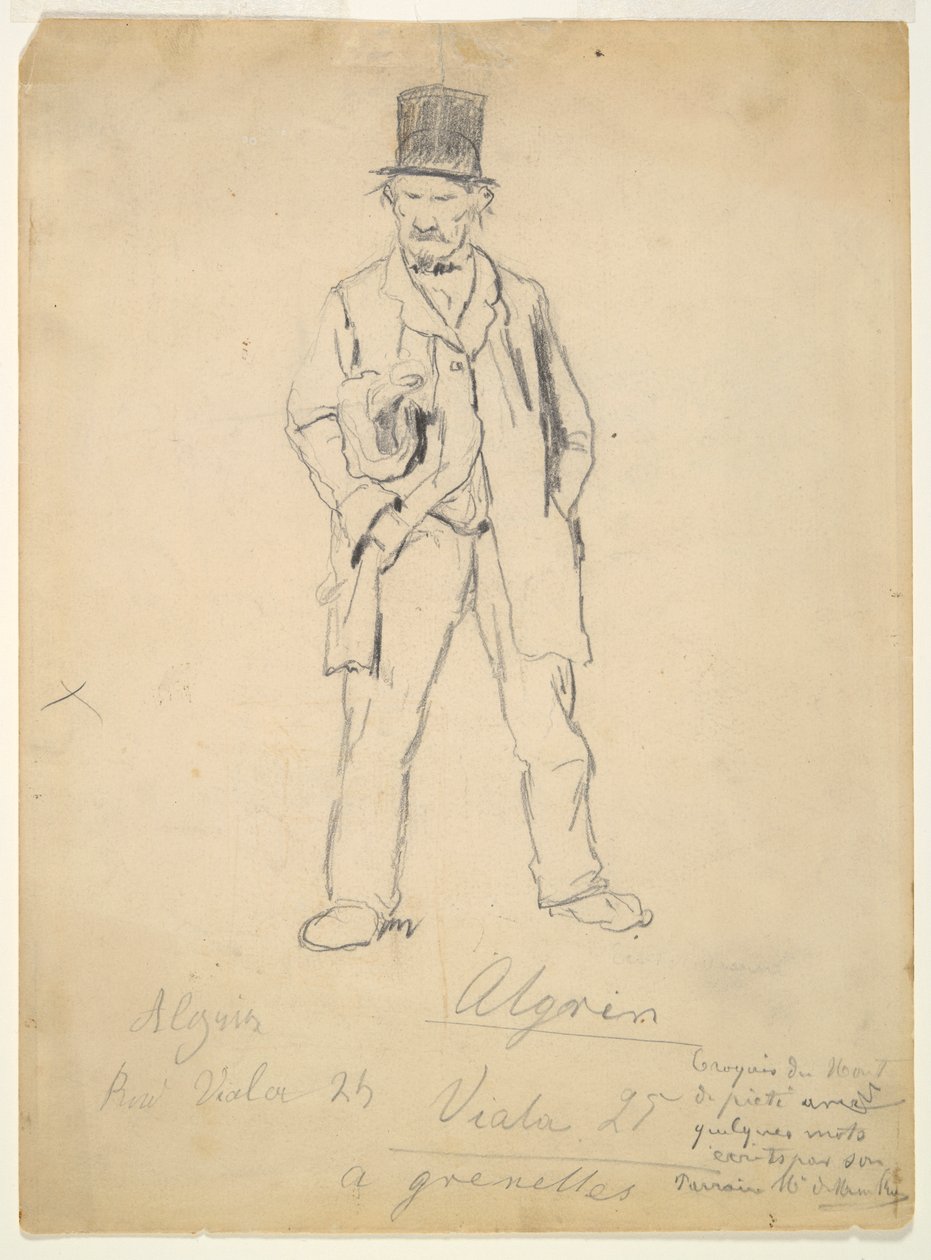 Skisse av en tramp (recto); Kvinne og to spedbarn (verso) av Marcellin Desboutin