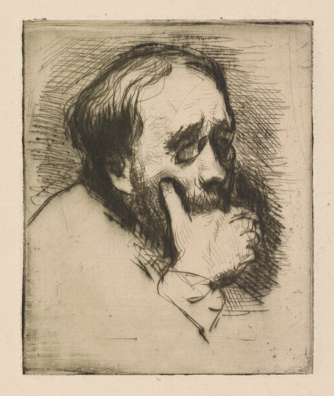 Tre-kvarts portrett av Edgar Degas av Marcellin Desboutin
