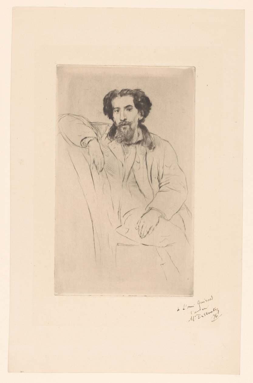Portrett av Henri Charles Guérard av Marcellin Gilbert Desboutin (signed by artist)