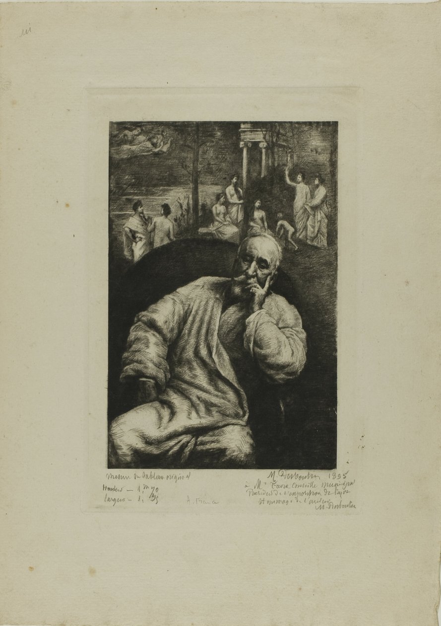 Pierre Puvis de Chavannes, portrett og komposisjon av Marcellin Gilbert Desboutin