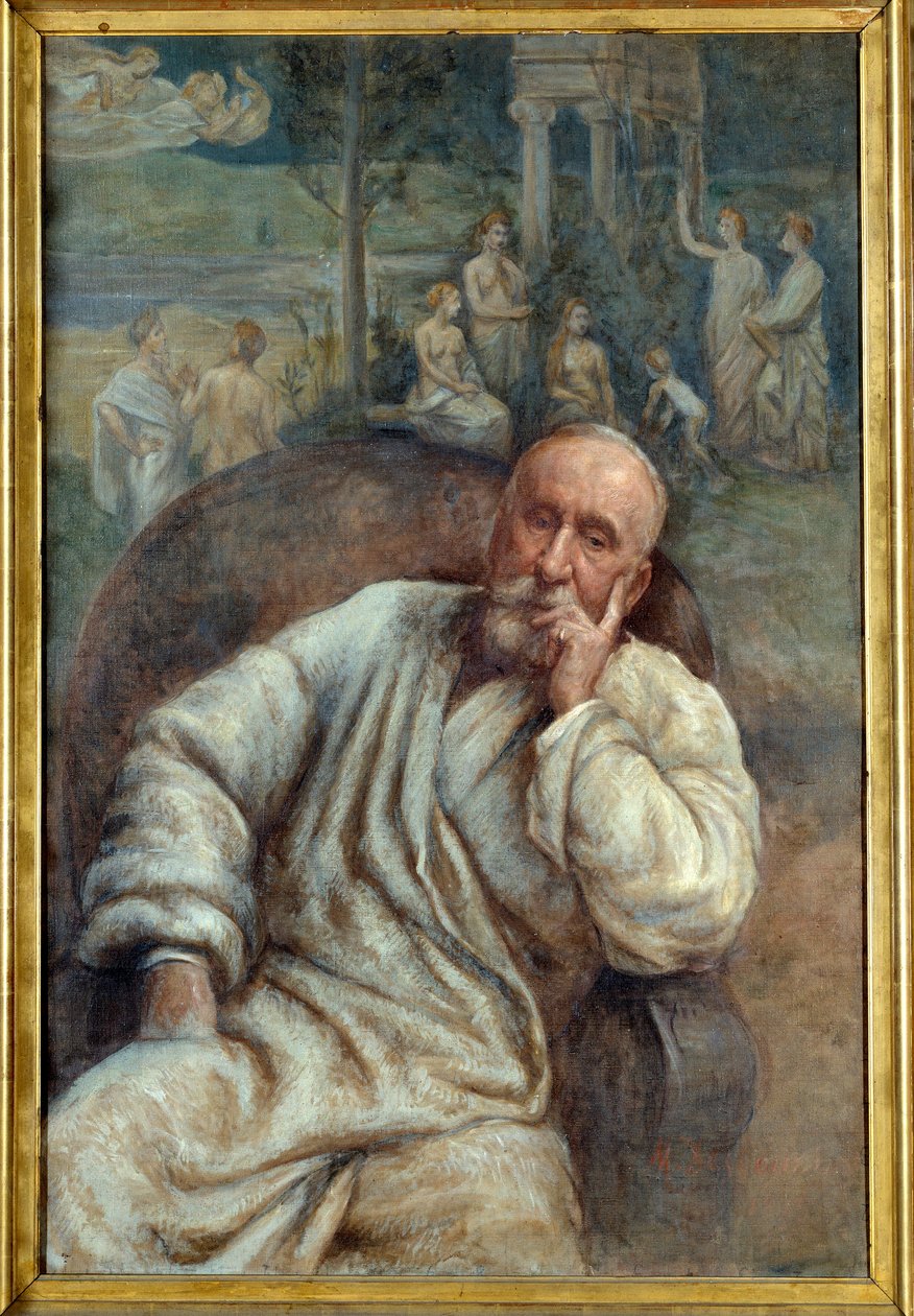 Portrett av maleren Pierre Cecil Puvis de Chavanne (1824-1898) Maleri av Marcellin Gilbert Desboutins (1823-1902) Amiens fra 1800-tallet, musee de la Picardie - Portrett av maleren Pierre Cecil Puvis de Chavanne (1824-1898). Maleri av Marcellin Gi av Marcellin Gilbert Desboutin