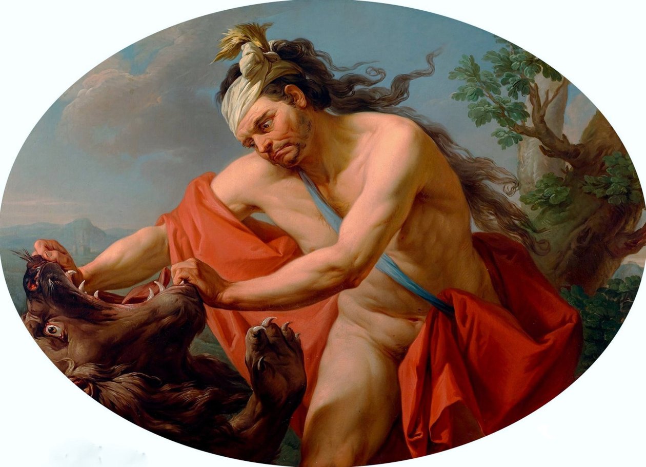 Hercules og Nemean Lion av Marcello Bacciarelli