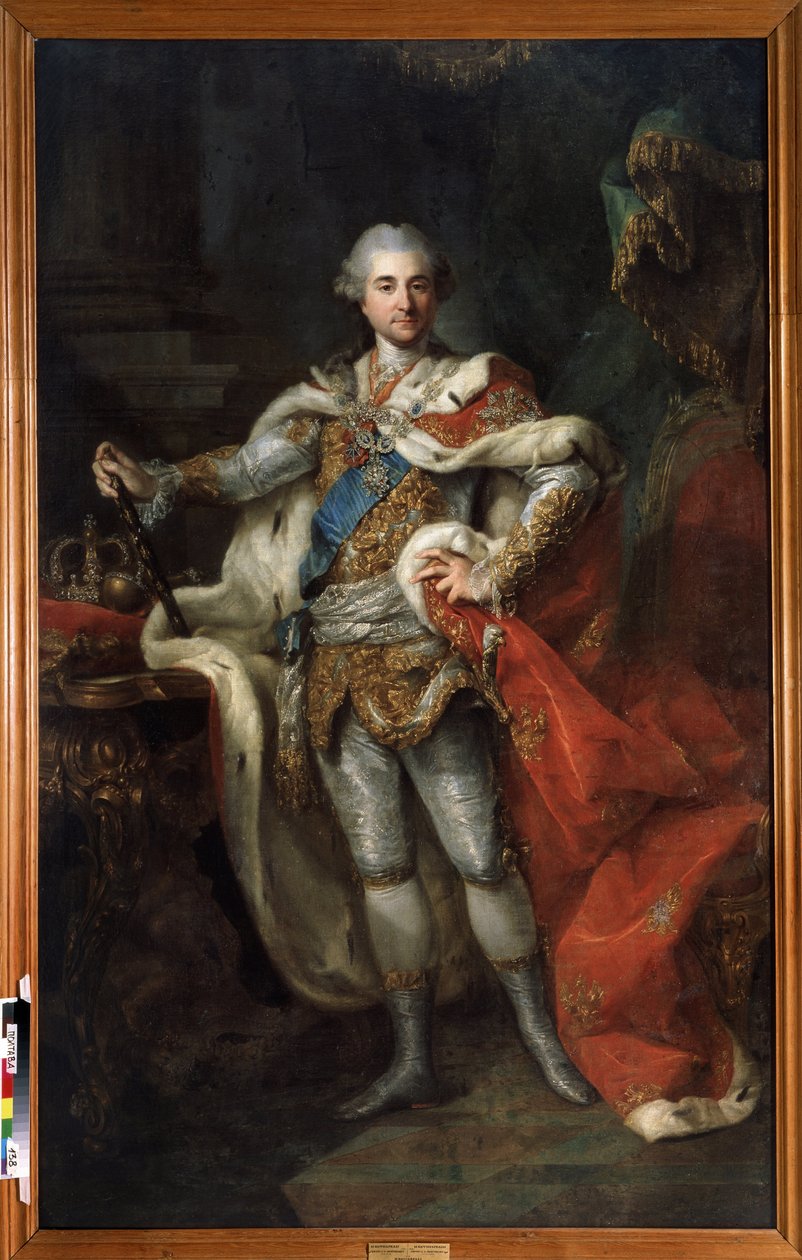 Portrett av Stanislaw II August Poniatowski, konge og storhertug av det polsk-litauiske samveldet (1732-1798), ca. 1790 (olje på lerret) av Marcello Bacciarelli
