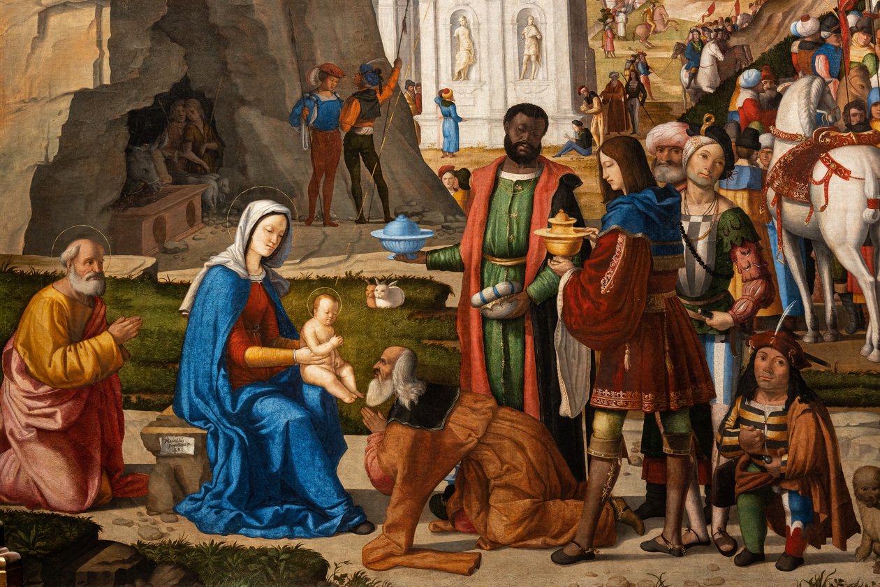 Tilbedelse av de vise menn, detalj av Marcello Fogolino