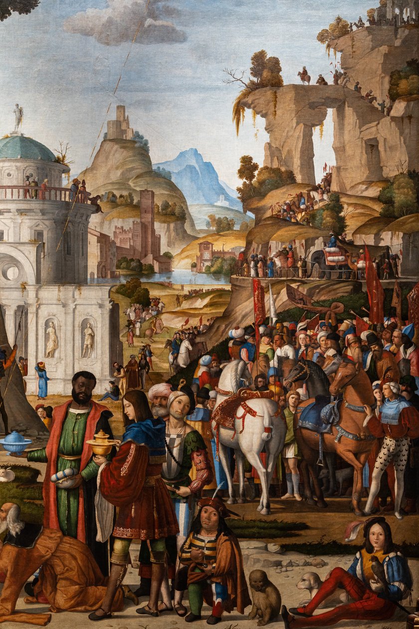 Tilbedelse av de vise menn, detalj av Marcello Fogolino