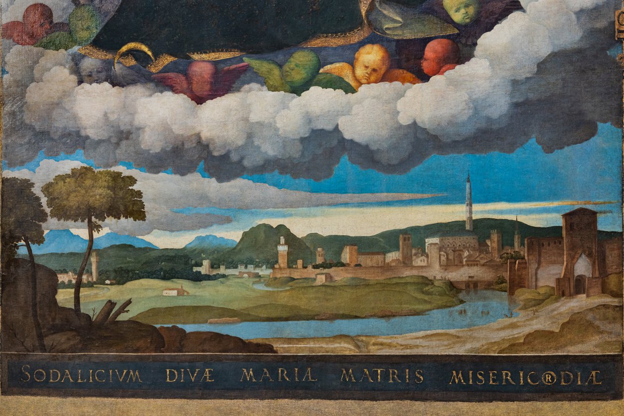 Detalj av byen Vicenza av Marcello Fogolino