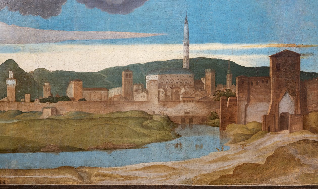 Detalj av byen Vicenza av Marcello Fogolino