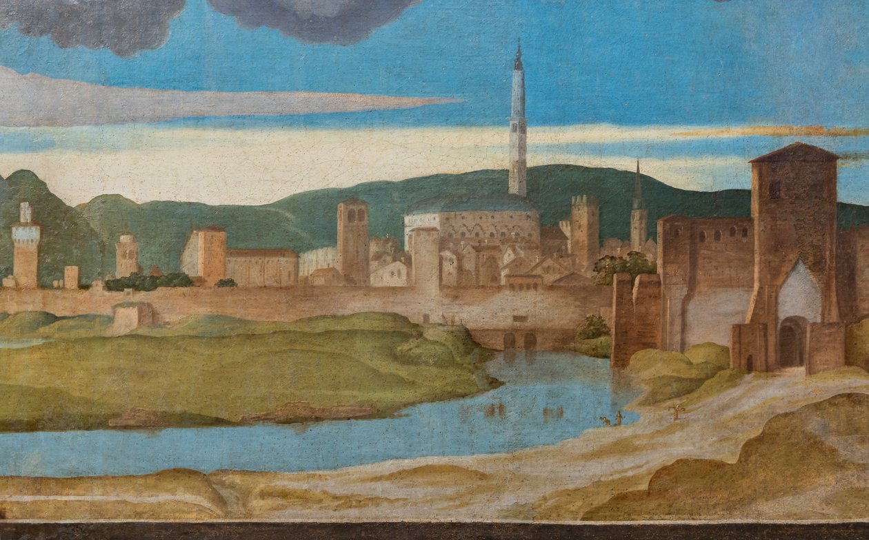 Detalj av byen Vicenza av Marcello Fogolino