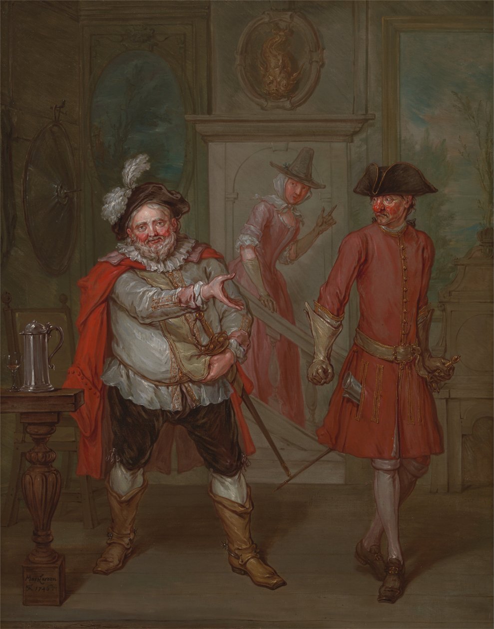 Scene fra Shakespeares Henry IV, del I av Marcellus Laroon the Younger