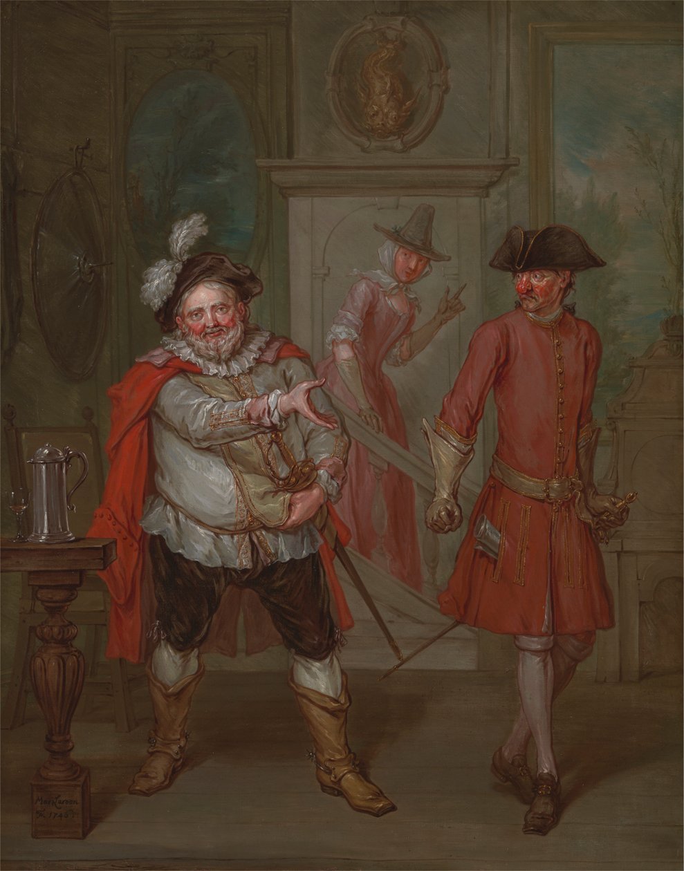 Scene fra Shakespeares "Henry IV, Part I" av Marcellus Laroon the Younger