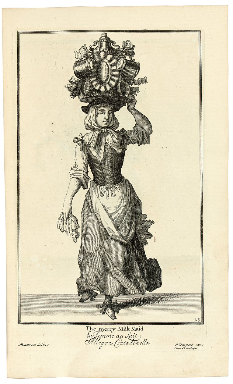 The Merry Milk Maid, 1733 av Marcellus or Marcel Lauron