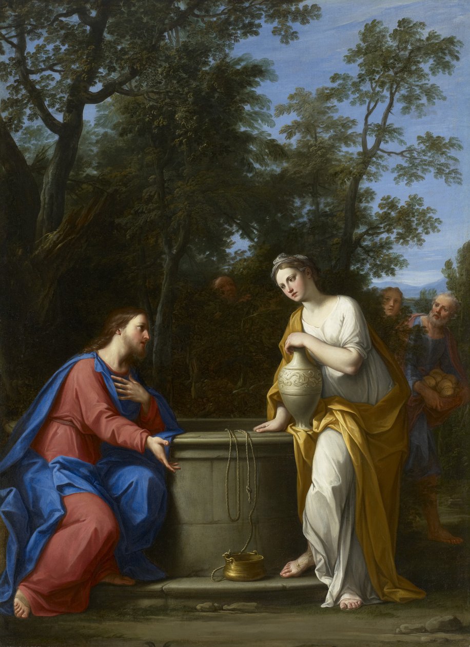 Kristus og kvinnen i Samaria, ca.1700 av Marcantonio Franceschini