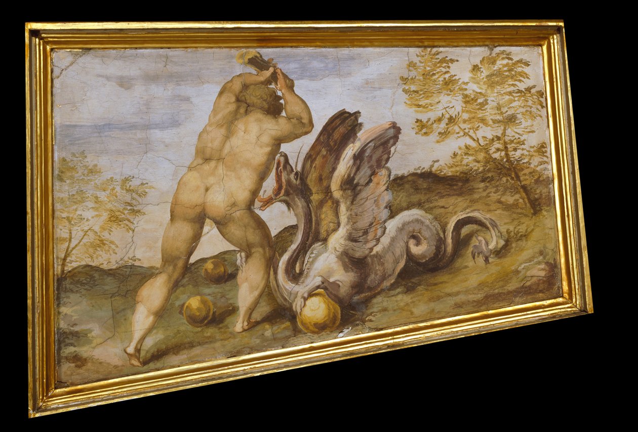 Hercules stjeler eplene fra Hesperides av Marco Marchetti from Faenza