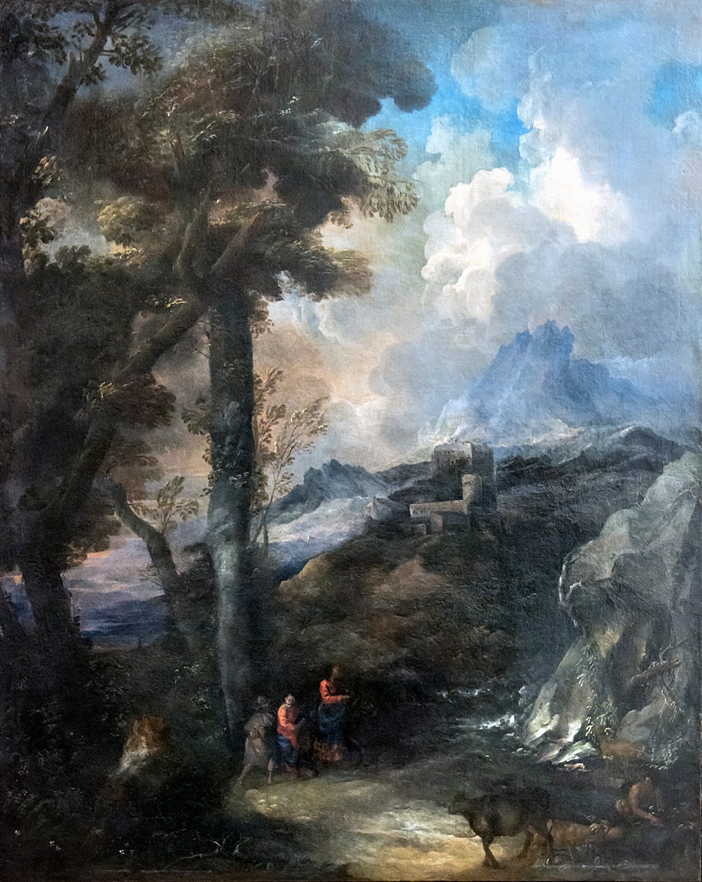 Accademia - Landskap med veifarende av Marco Ricci
