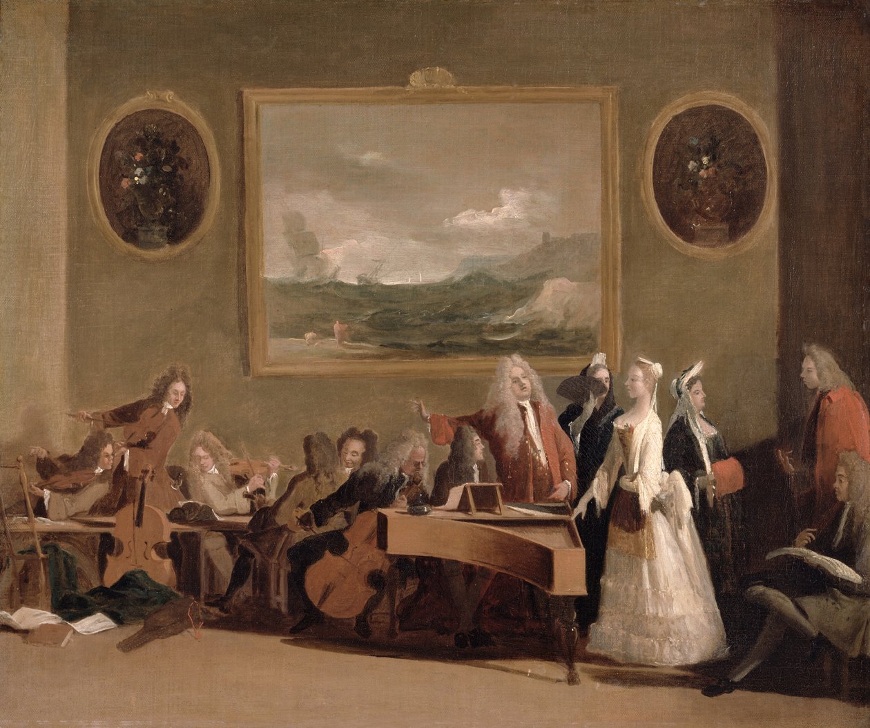 Repetisjon av en opera, ca. 1709 av Marco Ricci