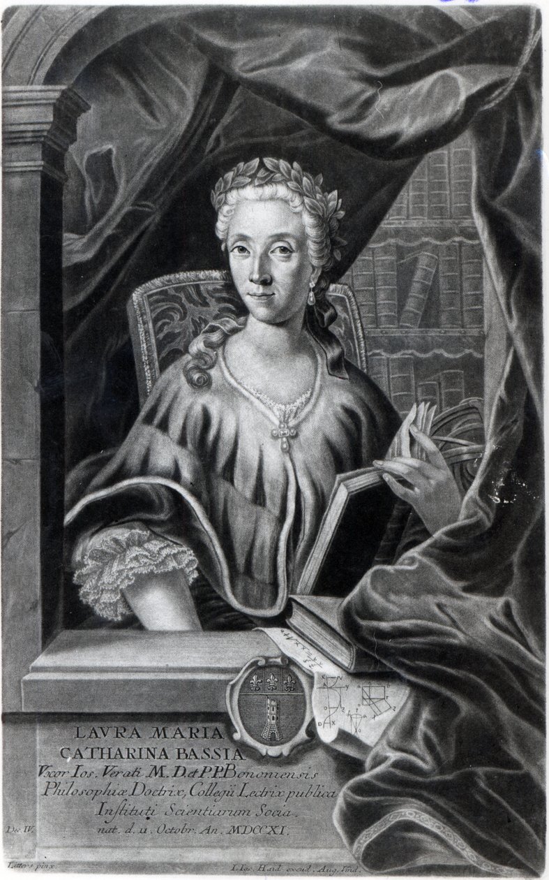 Laura Maria Caterina Bassi, gravert av Johann Jakob Haid av Marco Alvise Pitteri