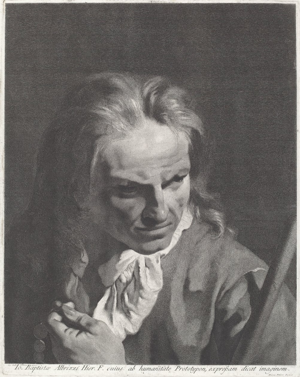 En Gentleman Pilgrim med en rosenkrans av Marco Alvise Pitteri after Giovanni Battista Piazzetta