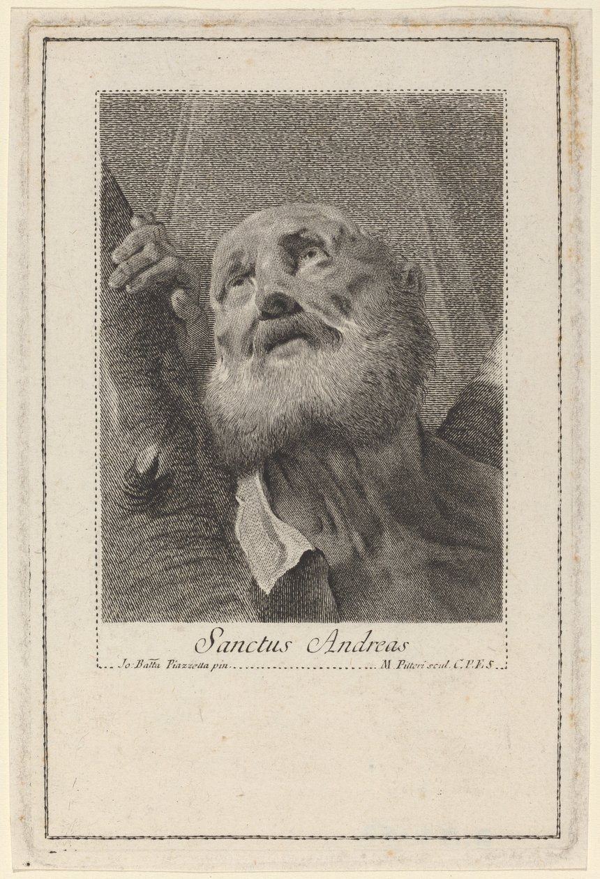 Saint Andrew av Marco Alvise Pitteri after Giovanni Battista Piazzetta