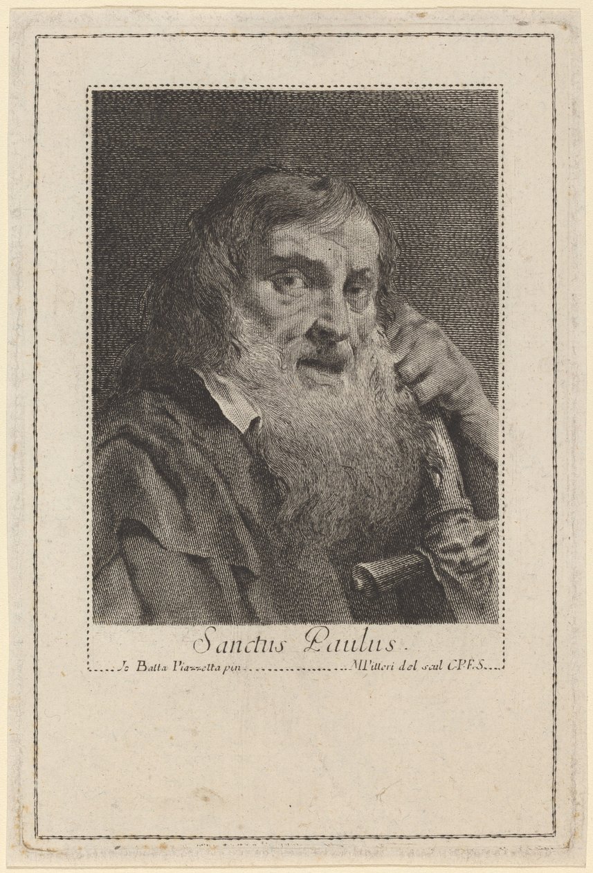 Saint Paul av Marco Alvise Pitteri after Giovanni Battista Piazzetta