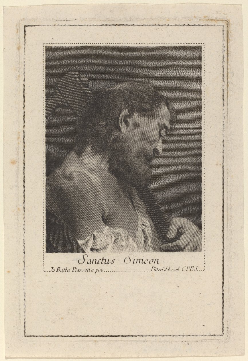 Sankt Simeon av Marco Alvise Pitteri after Giovanni Battista Piazzetta