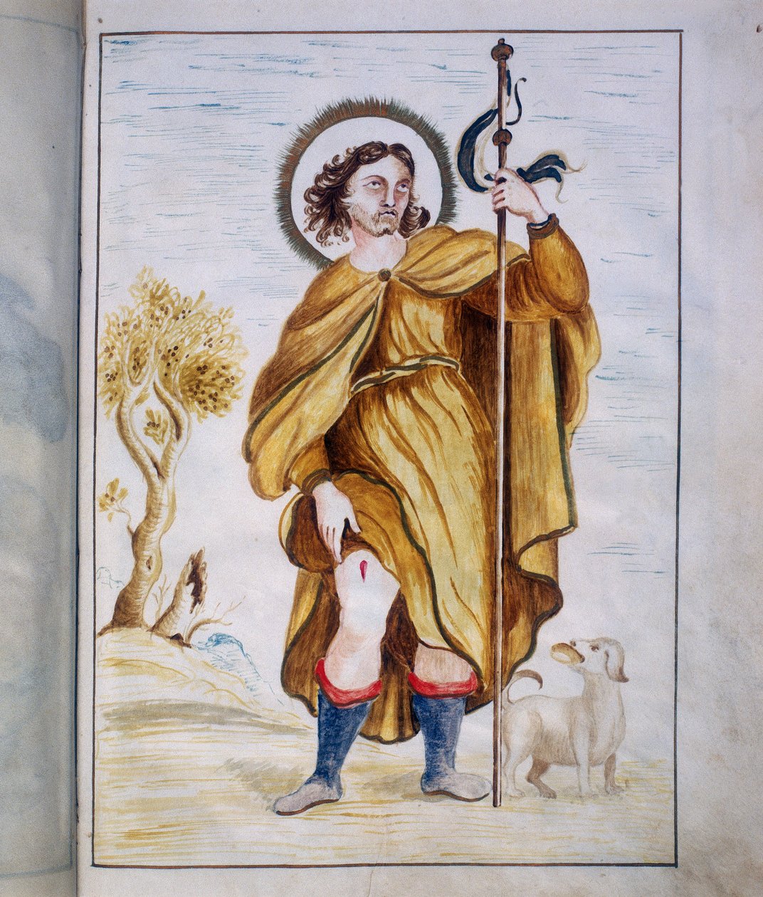 Belysning fra "Bull of the Agregazione auta della Venerabile Archiconfraternita di San Rocco i Roma av Marco Antonio Binarelli