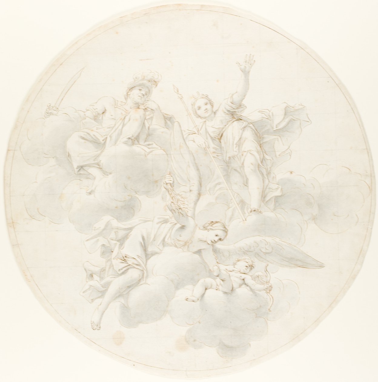 The Chastisement of Cupid av sjalusi i nærvær av Diana og Mars av Marcantonio Franceschini