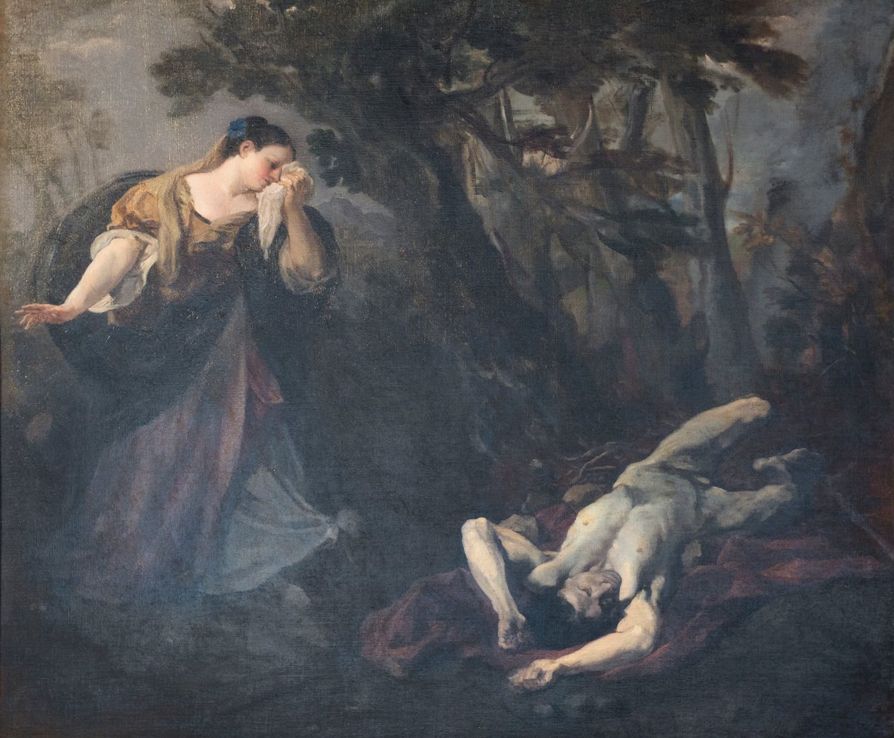 St Margaret av Cortona finner liket av elskeren sin av Marco Benefial