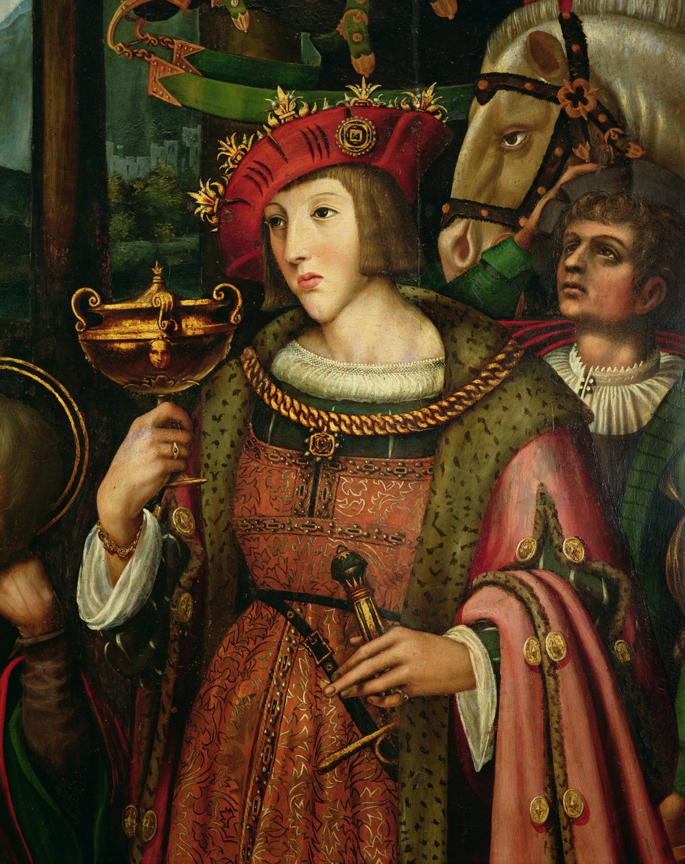 Charles Vth (1500-1558) av Spania (olje på panel, detalj) av Marco Cardisco