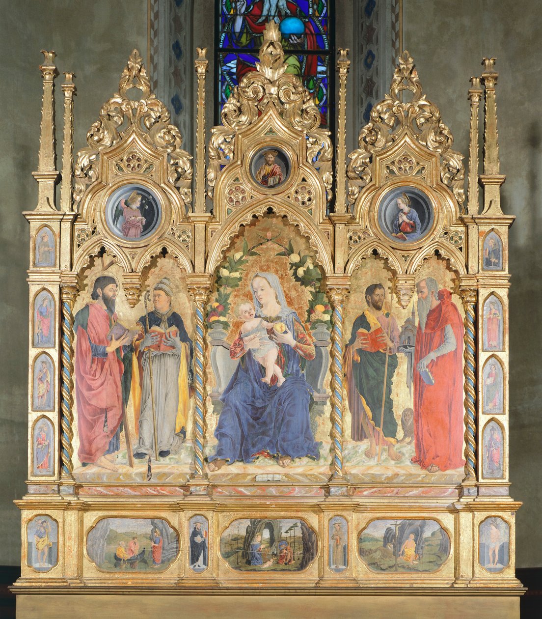 Altertavle med Madonna med barn og hellige, Bologna (bilde) av Marco Zoppo