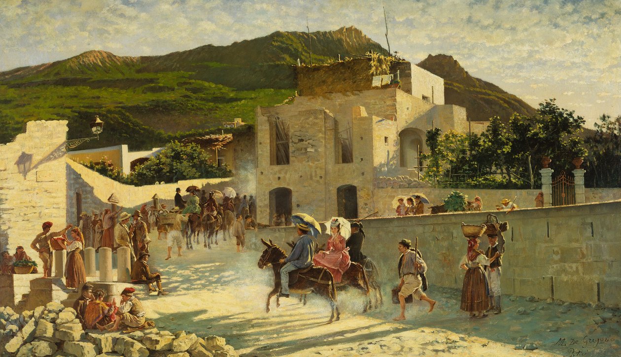 Gå til Capri, ca. 1867 (olje på lerret) av Marco di Gregorio